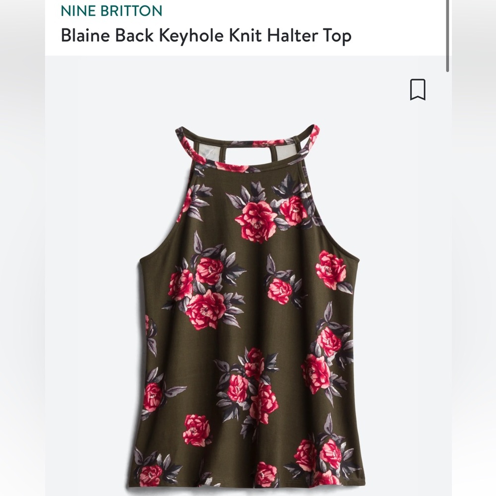 Nine Britton Blaine Back Keyhole Knit Halter Top